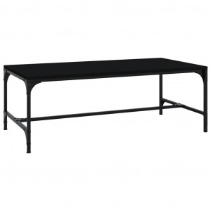 Mesa de centro de madera contrachapada negro 100x50x35 cm H