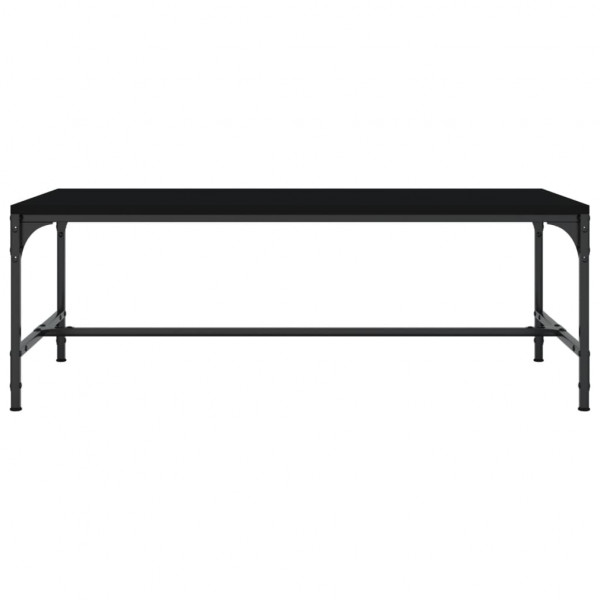 Mesa de centro de madera contrachapada negro 100x50x35 cm M 4