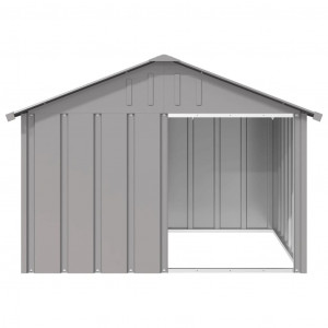 Casota para cães 116.5x103x81.5 cm aço galvanizado cinzento H