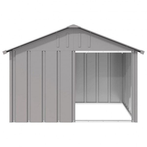 Casa para perros acero galvanizado gris 116.5x153x81.5 cm M 2