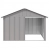 Casota para cães 116.5x103x81.5 cm aço galvanizado cinzento 2