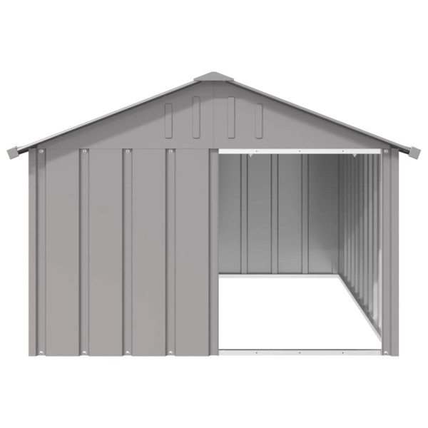 Casota para cães 116.5x153x81.5 cm aço galvanizado cinzento M 2