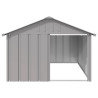 Casa para perros acero galvanizado gris 116.5x153x81.5 cm 2