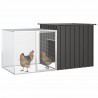Jaula de gallinas acero galvanizado antracita 200x91x100 cm 2