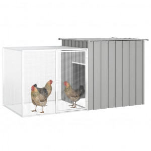 Jaula de gallinas acero galvanizado gris 200x91x100 cm H