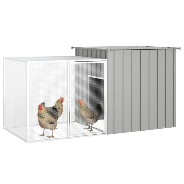 Jaula de gallinas acero galvanizado gris 200x91x100 cm M 2