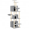 Árvore p/ gatos c/ postes arranhadores sisal 180 cm cinza-claro 2