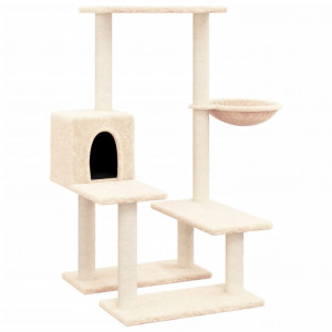 Árvore para gatos c/ postes arranhadores sisal 94.5cm cor creme H