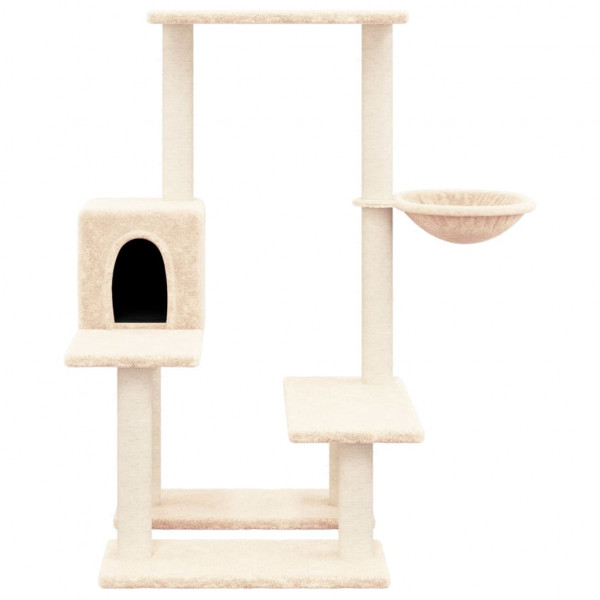Árvore para gatos c/ postes arranhadores sisal 94.5cm cor creme M 3