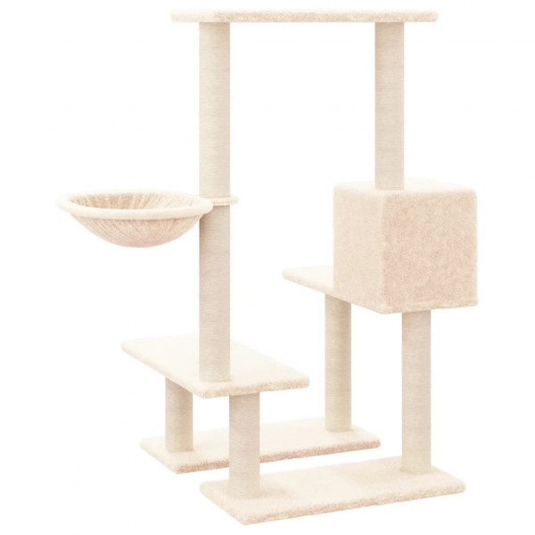 Árvore para gatos c/ postes arranhadores sisal 94.5cm cor creme M 5