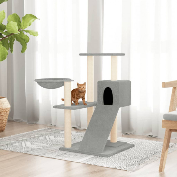 Árvore p/ gatos c/ postes arranhadores sisal 82 cm cinza-claro M 5