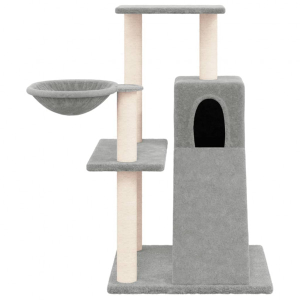 Árvore p/ gatos c/ postes arranhadores sisal 82 cm cinza-claro M 2
