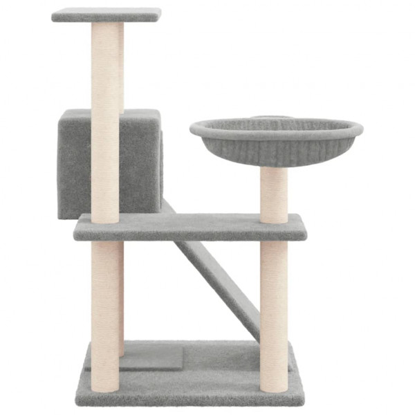 Árvore p/ gatos c/ postes arranhadores sisal 82 cm cinza-claro M 3
