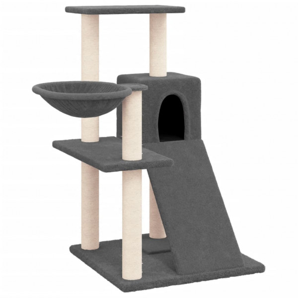 Árvore p/ gatos c/ postes arranhadores sisal 82 cm cinza-escuro M 2