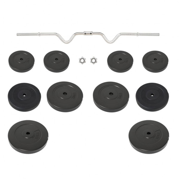 Barra curl com discos 90 kg M 2