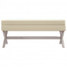 Taburete con almacenaje lino beige 110x45x49 cm 3
