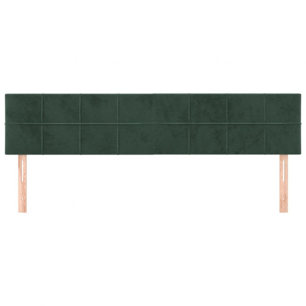 Cabeceira de cama 2 pcs veludo 100x5x78/88 cm verde-escuro M 3