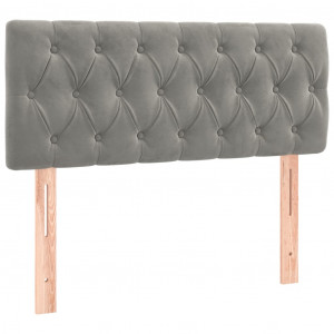 Cabeceira de cama veludo 100x7x78/88 cm cinzento-claro H