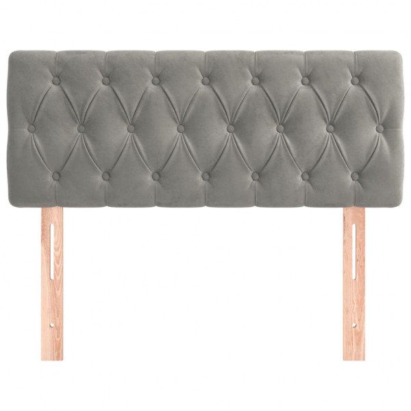 Cabecero de terciopelo gris claro 100x7x78/88 cm M 3