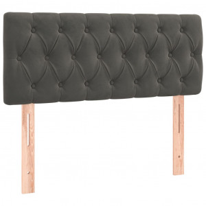 Cabeceira de cama veludo 100x7x78/88 cm cinzento-escuro H