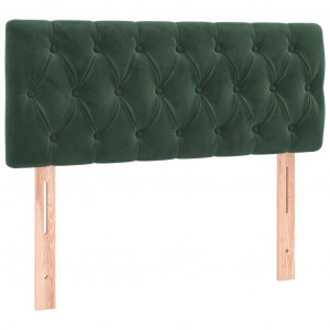Cabeceira de cama veludo 100x7x78/88 cm verde-escuro H