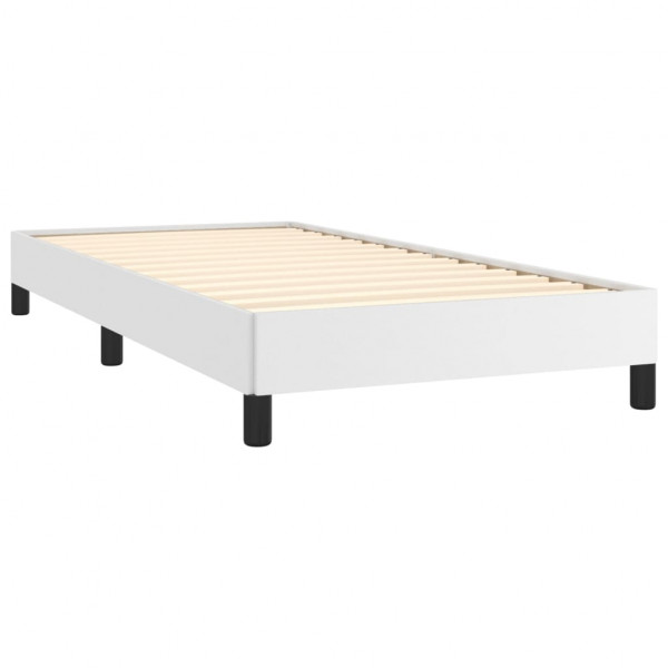 Estructura de cama cuero sintético blanco 80x200 cm M 4