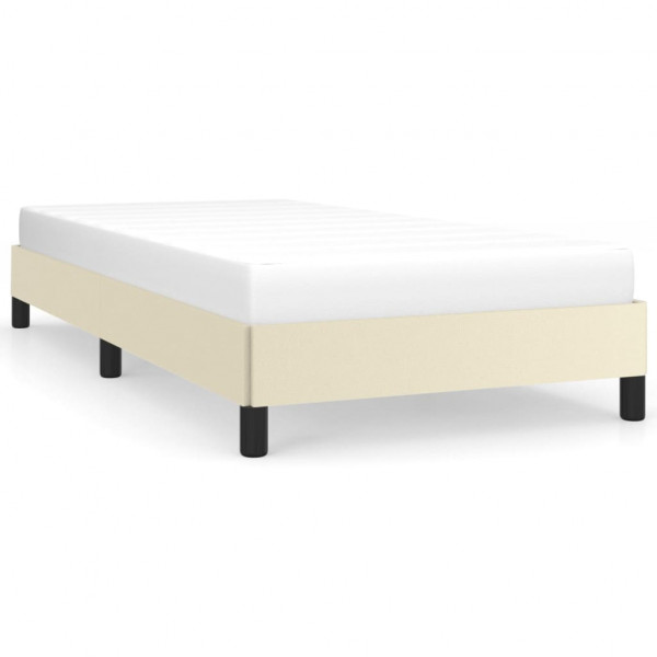 Estructura de cama cuero sintético color crema 80x200 cm M 2