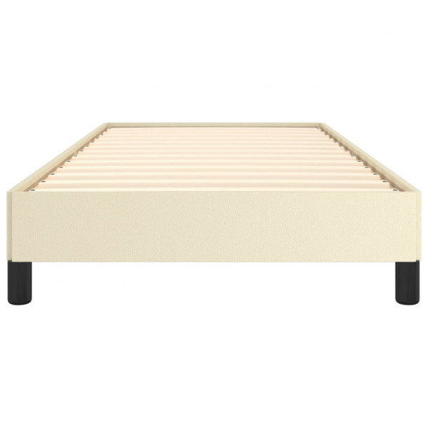 Estructura de cama cuero sintético color crema 80x200 cm M 5