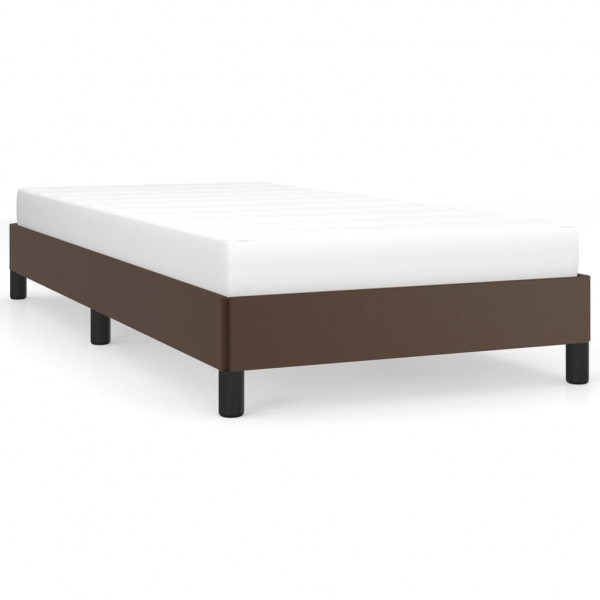 Estrutura de cama 80x200 cm couro artificial castanho M 2