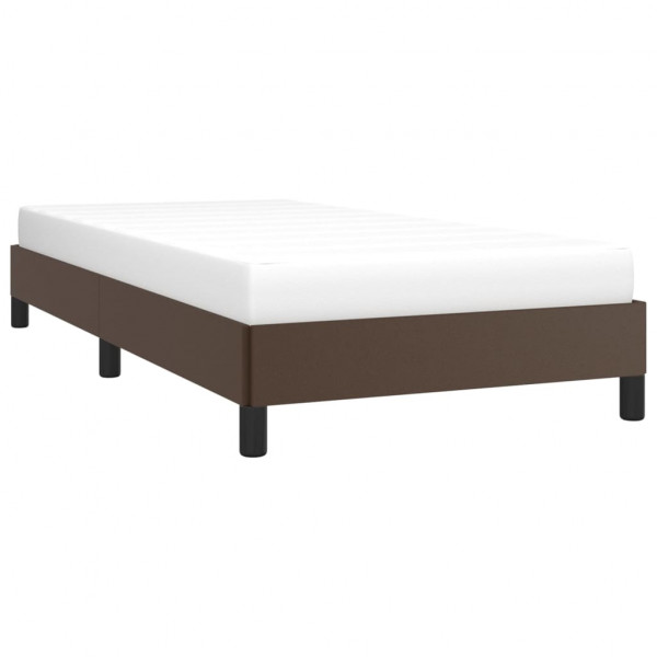Estructura de cama cuero sintético marrón 80x200 cm M 3