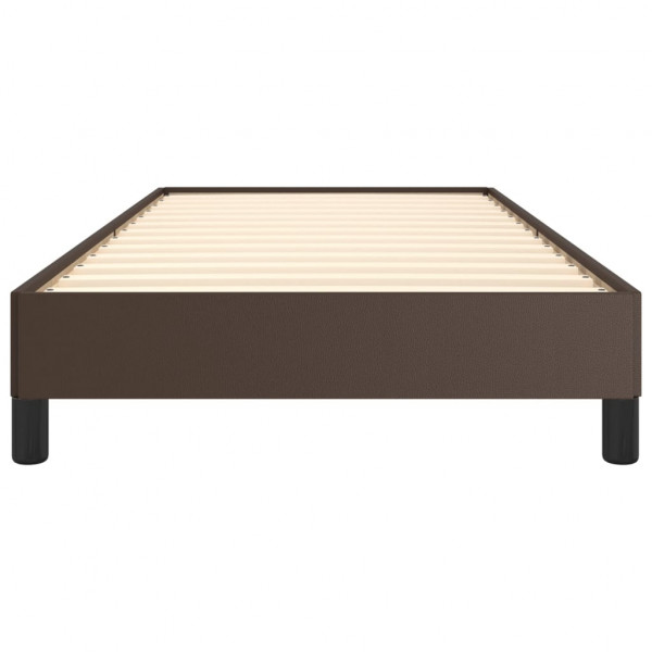 Estructura de cama cuero sintético marrón 80x200 cm M 5