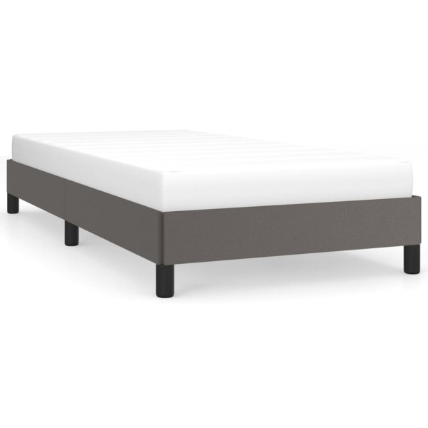 Estrutura de cama 80x200 cm couro artificial cinza M 2