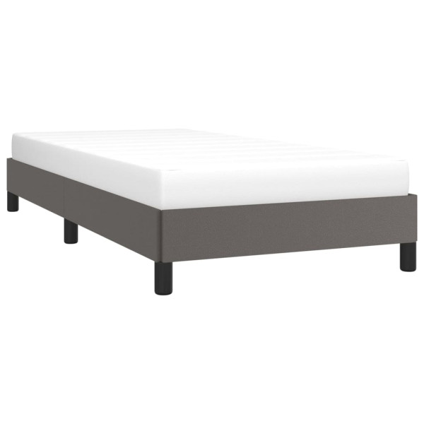 Estructura de cama cuero sintético gris 80x200 cm M 3