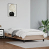 Estructura de cama cuero sintético color capuchino 80x200 cm 1