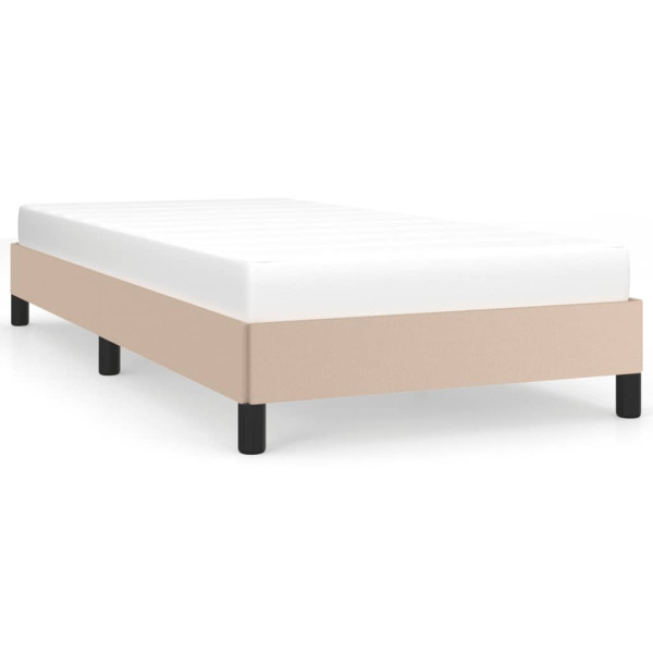 Estructura de cama cuero sintético color capuchino 80x200 cm M 2