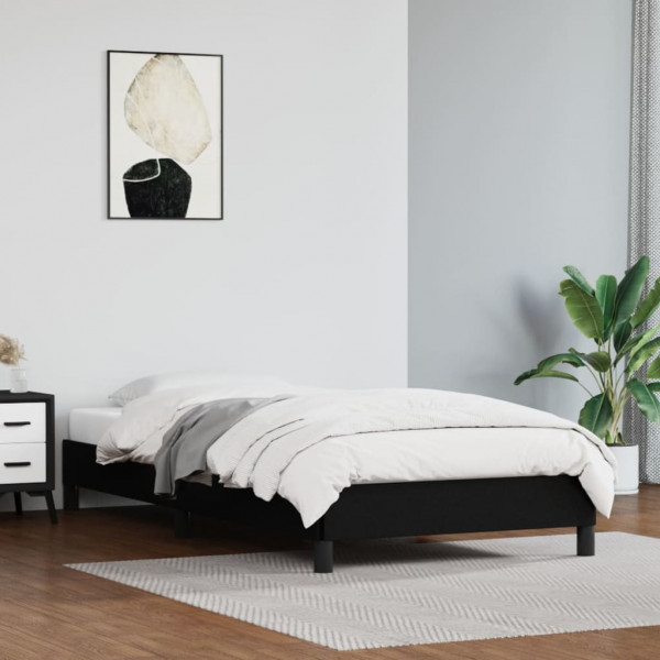Estructura de cama de cuero sintético negro 90x200 cm D