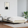 Estructura de cama de cuero sintético color crema 90x200 cm 1