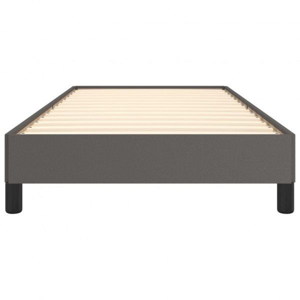 Estructura de cama de cuero sintético gris 90x200 cm M 5
