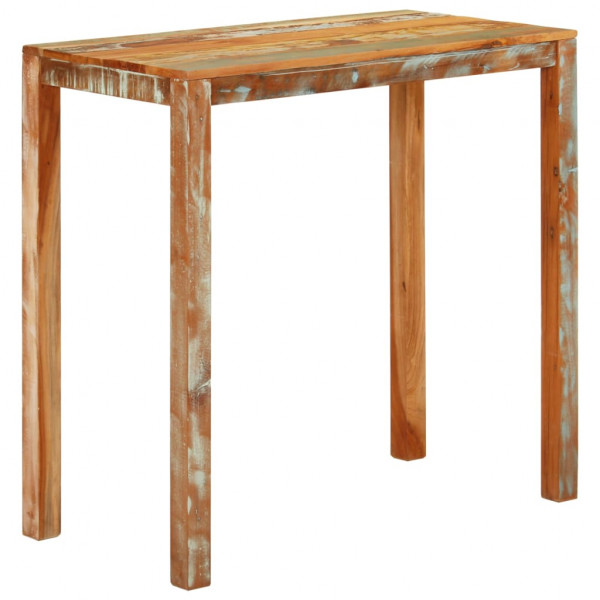 Mesa alta de bar madera maciza reciclada 112x55x108 cm D