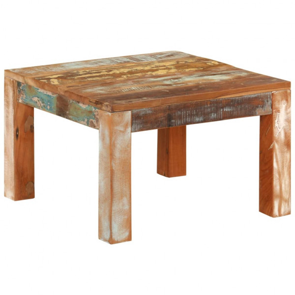 Mesa de centro de madera maciza reciclada 55x55x35 cm D