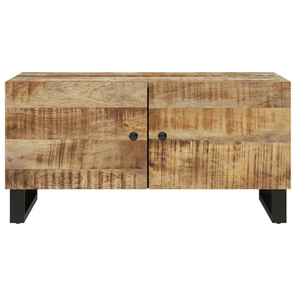 Mesa de centro madera maciza mango y contrachapada 80x50x40 cm M 4