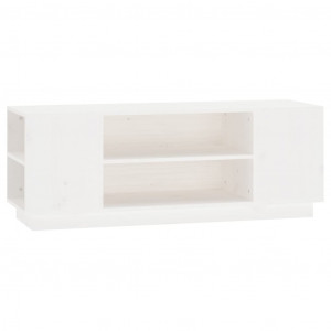 Mueble de TV madera maciza de pino blanco 110x35x40.5 cm H