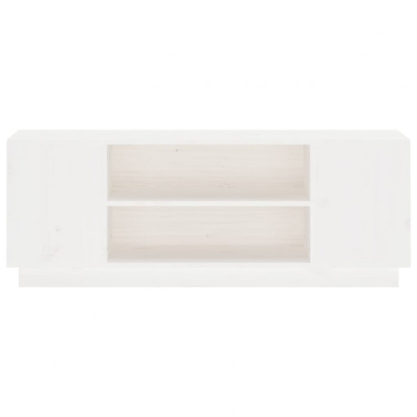 Móvel de TV 110x35x40.5 cm madeira de pinho maciça branco M 5