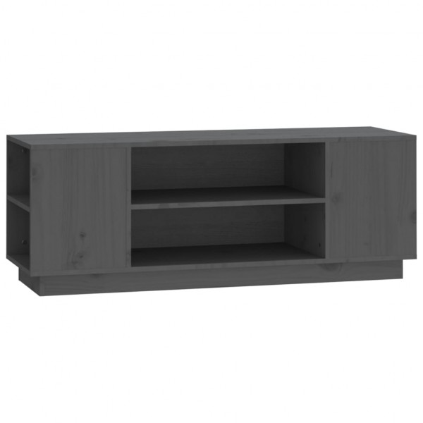 Mueble de TV madera maciza de pino gris 110x35x40.5 cm M 2