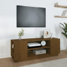 Mueble de TV madera maciza de pino marrón miel 110x35x40.5 cm 1