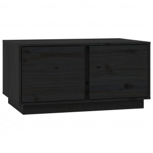 Mesa de centro madera maciza de pino negro 80x50x40 cm H