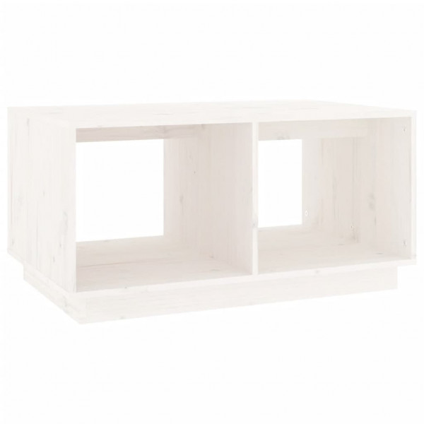Mesa de centro madera maciza de pino blanco 80x50x40 cm M 2