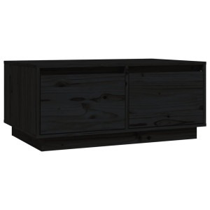 Mesa de centro de madera maciza de pino negro 80x50x35 cm H