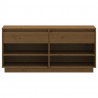 Mueble zapatero de madera maciza pino marrón miel 110x34x52 cm 5