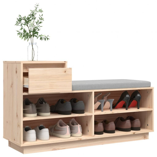 Mueble zapatero de madera maciza de pino 110x34x61 cm M 5